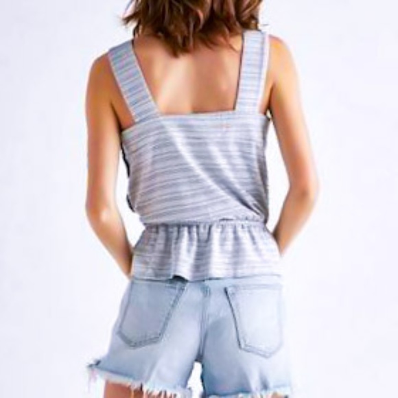 LUCKY BRAND Button Up Stripe Peplum Tank - Picture 3 of 5